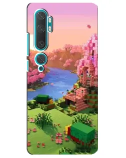 Чехол для Xiaomi Mi 10 с картинкой «Розовое дерево Minecraft»