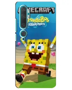 Чохол для Xiaomi Mi 10 з картинкою «Губка Боб Minecraft»