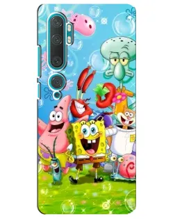 Чехол для Xiaomi Mi 10 с картинкой «Губка Боб и друзья»