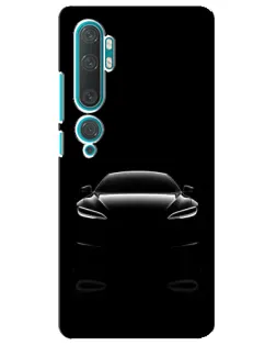 Чехол для Xiaomi Mi 10 с картинкой «Силуэт Tesla Night»