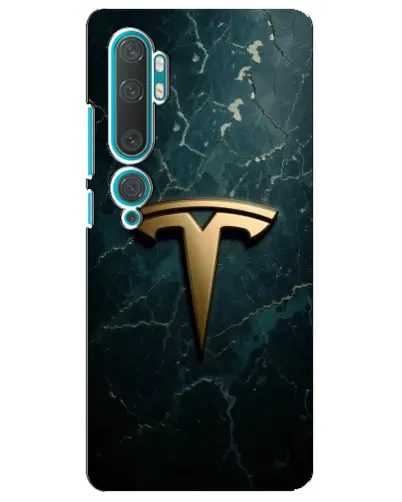 Чехол для Xiaomi Mi 10 с картинкой «Мраморная Tesla Gold»