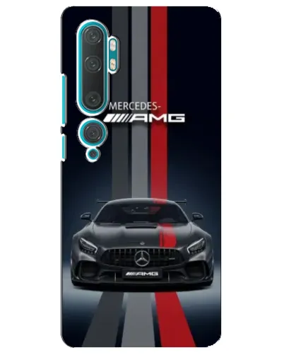 Чехол для Xiaomi Mi 10 с картинкой «Mercedes — белый карбон»
