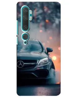 Чехол для Xiaomi Mi 10 с картинкой «Mercedes — ночной город»