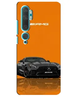 Чехол для Xiaomi Mi 10 с картинкой «Оранжевый Mercedes AMG»