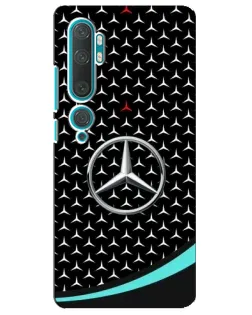 Чехол для Xiaomi Mi 10 с картинкой «Mercedes — бирюзовый акцент»