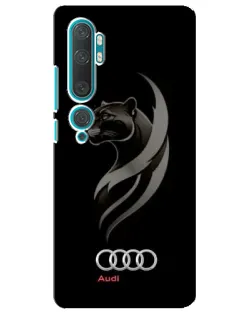 Чехол для Xiaomi Mi 10 с картинкой «Графика — пантера и Audi»