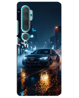 Чехол для Xiaomi Mi 10 с картинкой «Ночной город и Audi»