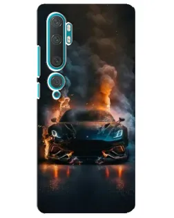 Чехол для Xiaomi Mi 10 с картинкой «Lamborghini дымная эстетика»
