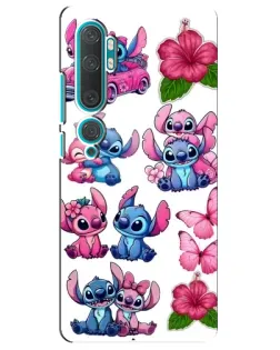 Чехол для Xiaomi Mi 10 с картинкой «Стикеры Stitch и Angel»