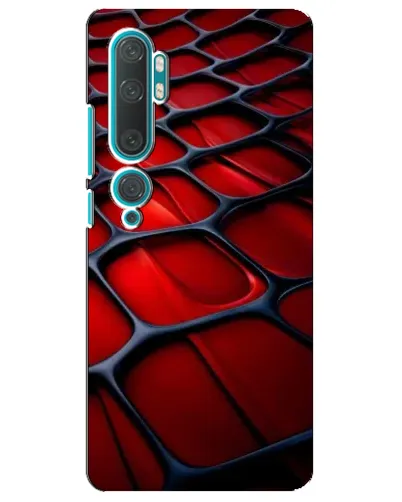 Чехол для Xiaomi Mi 10 с картинкой «Красная глянцевая сетка»