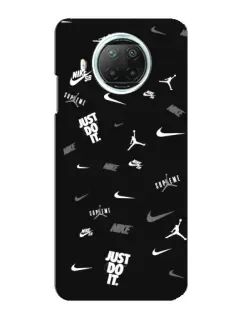 Чехол для Xiaomi Mi 10i с картинкой «Nike Black Pattern»
