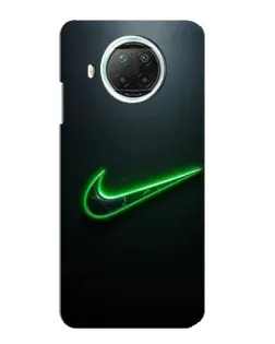 Чехол для Xiaomi Mi 10i с картинкой «Неоновый контур Nike»