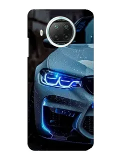 Чехол для Xiaomi Mi 10i с картинкой «Взгляд BMW с синими фарами»