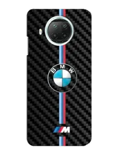 Чехол для Xiaomi Mi 10i с картинкой «Эмблема BMW и карбон»