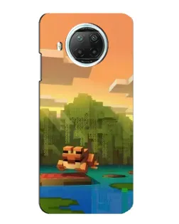 Чехол для Xiaomi Mi 10i с картинкой «Майнкрафт закат солнца»