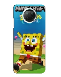 Чохол для Xiaomi Mi 10i з картинкою «Губка Боб Minecraft»