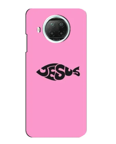 Чехол для Xiaomi Mi 10i с картинкой «Розовый символ  Jesus»