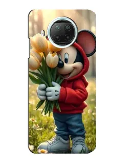 Чехол для Xiaomi Mi 10i с картинкой «Микки с тюльпанами»