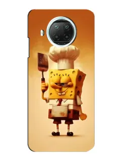 Чехол для Xiaomi Mi 10i с картинкой «Губка Боб повар»