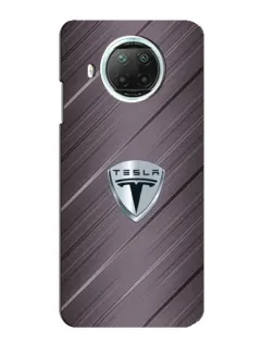 Чехол для Xiaomi Mi 10i с картинкой «Металлическая текстура Tesla»