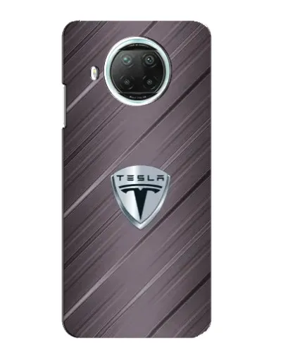 Чехол для Xiaomi Mi 10i с картинкой «Металлическая текстура Tesla»