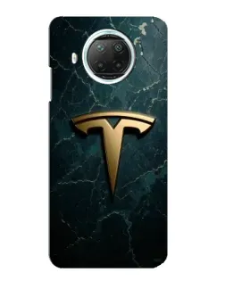 Чехол для Xiaomi Mi 10i с картинкой «Мраморная Tesla Gold»