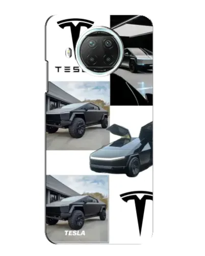 Чехол для Xiaomi Mi 10i с картинкой «Коллаж Cybertruck Tesla»