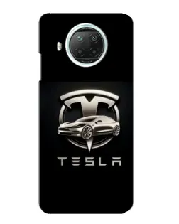 Чехол для Xiaomi Mi 10i с картинкой «Tesla — серебристое авто»