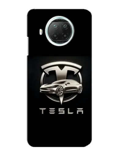Чехол для Xiaomi Mi 10i с картинкой «Tesla — серебристое авто»