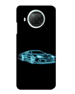Чехол для Xiaomi Mi 10i с картинкой «Неоновый контур Lamborghini»