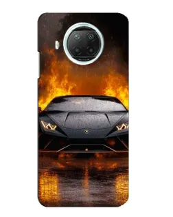 Чехол для Xiaomi Mi 10i с картинкой «Lamborghini в огне»