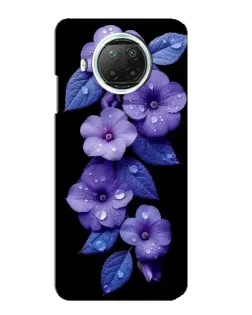 Чехол для Xiaomi Mi 10i с картинкой «Фиолетовые цветы с росою»