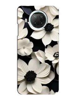 Чехол для Xiaomi Mi 10i с картинкой «Объемные белые цветы»