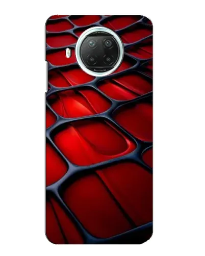 Чехол для Xiaomi Mi 10i с картинкой «Красная глянцевая сетка»