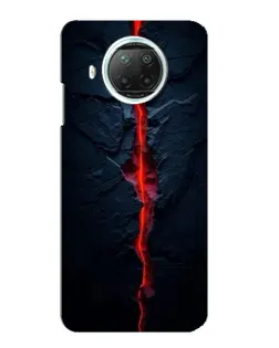 Чехол для Xiaomi Mi 10i с картинкой «Kрасная лавовая трещина»