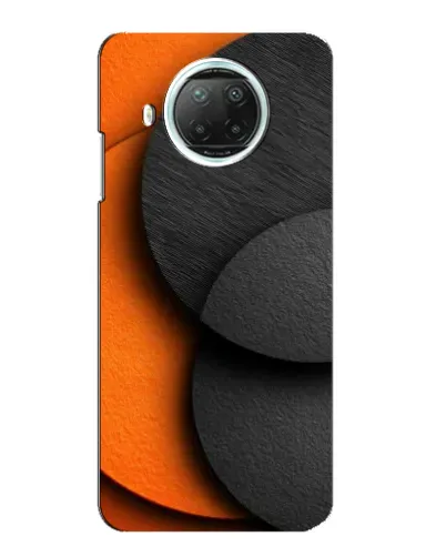 Чехол для Xiaomi Mi 10i с картинкой «Геометрия оранжевых кругов»