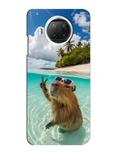 Чехол для Xiaomi Mi 10i с картинкой «Капибара на море»
