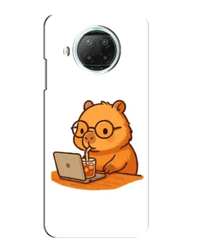 Чехол для Xiaomi Mi 10i с картинкой «Капибара с ноутбуком»