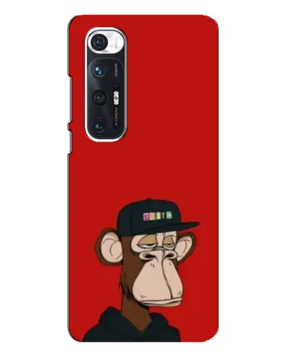 Чехол для Xiaomi Mi 10s с картинкой «Bored Ape — красный фон»