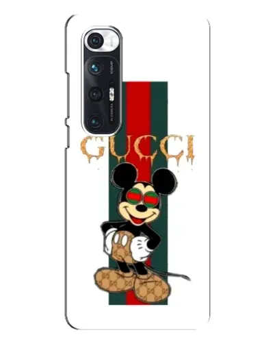 Чехол для Xiaomi Mi 10s с картинкой «Микки Маус Gucci — полосы»