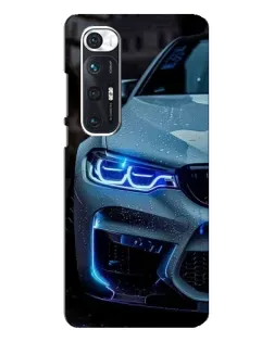 Чехол для Xiaomi Mi 10s с картинкой «Взгляд BMW с синими фарами»
