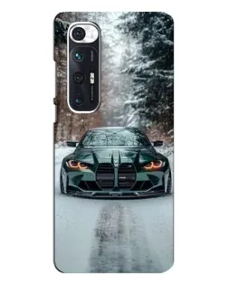 Чехол для Xiaomi Mi 10s с картинкой «BMW в зимнем лесу»