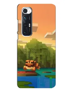 Чехол для Xiaomi Mi 10s с картинкой «Майнкрафт закат солнца»