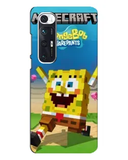 Чехол для Xiaomi Mi 10s с картинкой «Губка Боб Minecraft»