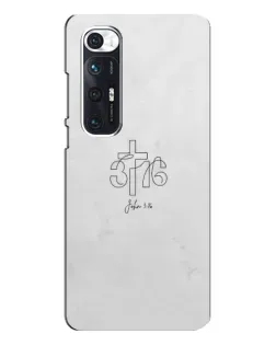 Чехол для Xiaomi Mi 10s с картинкой «Иоанна 3:16 Крест»