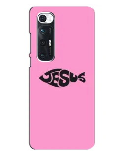 Чехол для Xiaomi Mi 10s с картинкой «Розовый символ  Jesus»