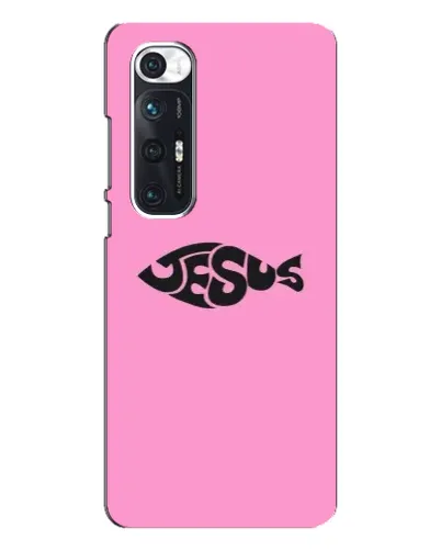 Чехол для Xiaomi Mi 10s с картинкой «Розовый символ  Jesus»