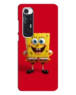 Чехол для Xiaomi Mi 10s с картинкой «Спанч Боб на красном»