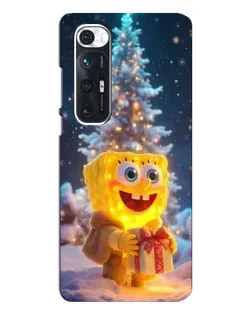 Чехол для Xiaomi Mi 10s с картинкой «Рождественский Спанч Боб»