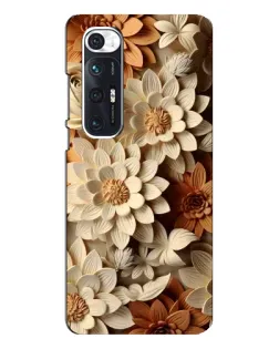 Чехол для Xiaomi Mi 10s с картинкой «Бежевый флористический декор»